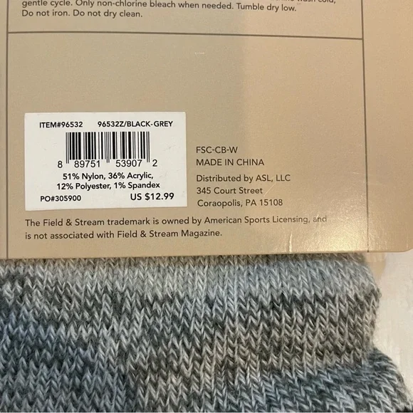 Field & Stream Cabin Socks Cozy Warm Gray Women’s One Size Aloe Infused Gift - Picture 4 of 5